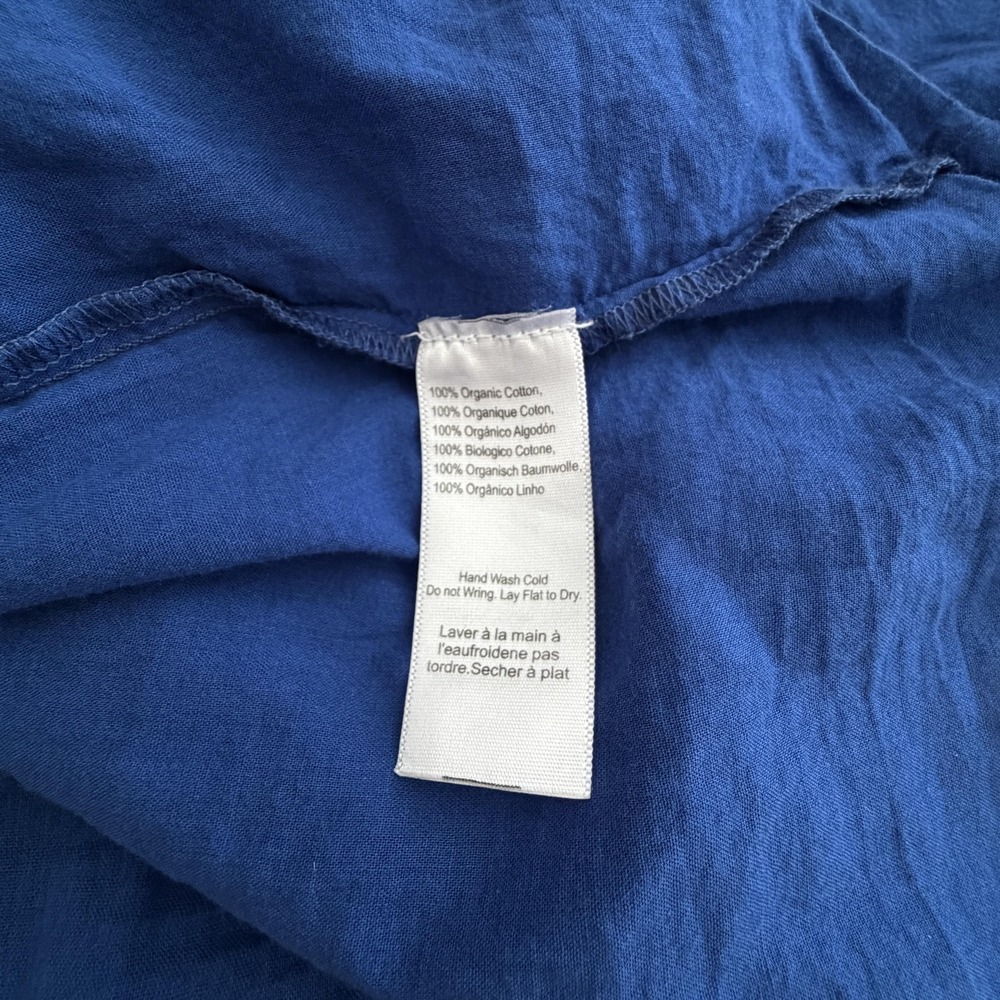 Emerson Fry India Embroidered Tunic Top Womens M/L Blue Organic Cotton Boho - Picture 8 of 10